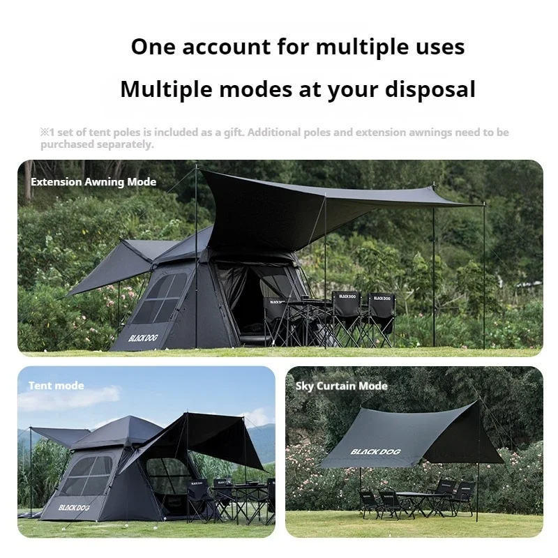 TechHPNaturehike BLACKDOG Movie Star Octagonal 1-Second Quick Opening Automatic Tent Strong Wind Resistant Skeleton Anti Splash