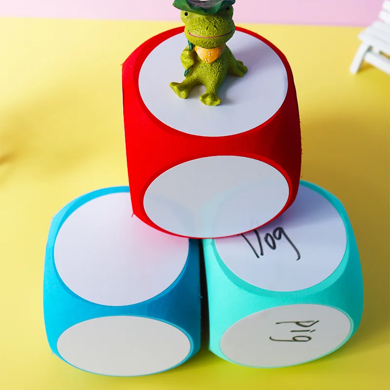 Multipurpose Dry Erase Dice, White Boards, Cube, Language Block, Escrever sobre Wipe Off, Dry Erase, 4x4Inch