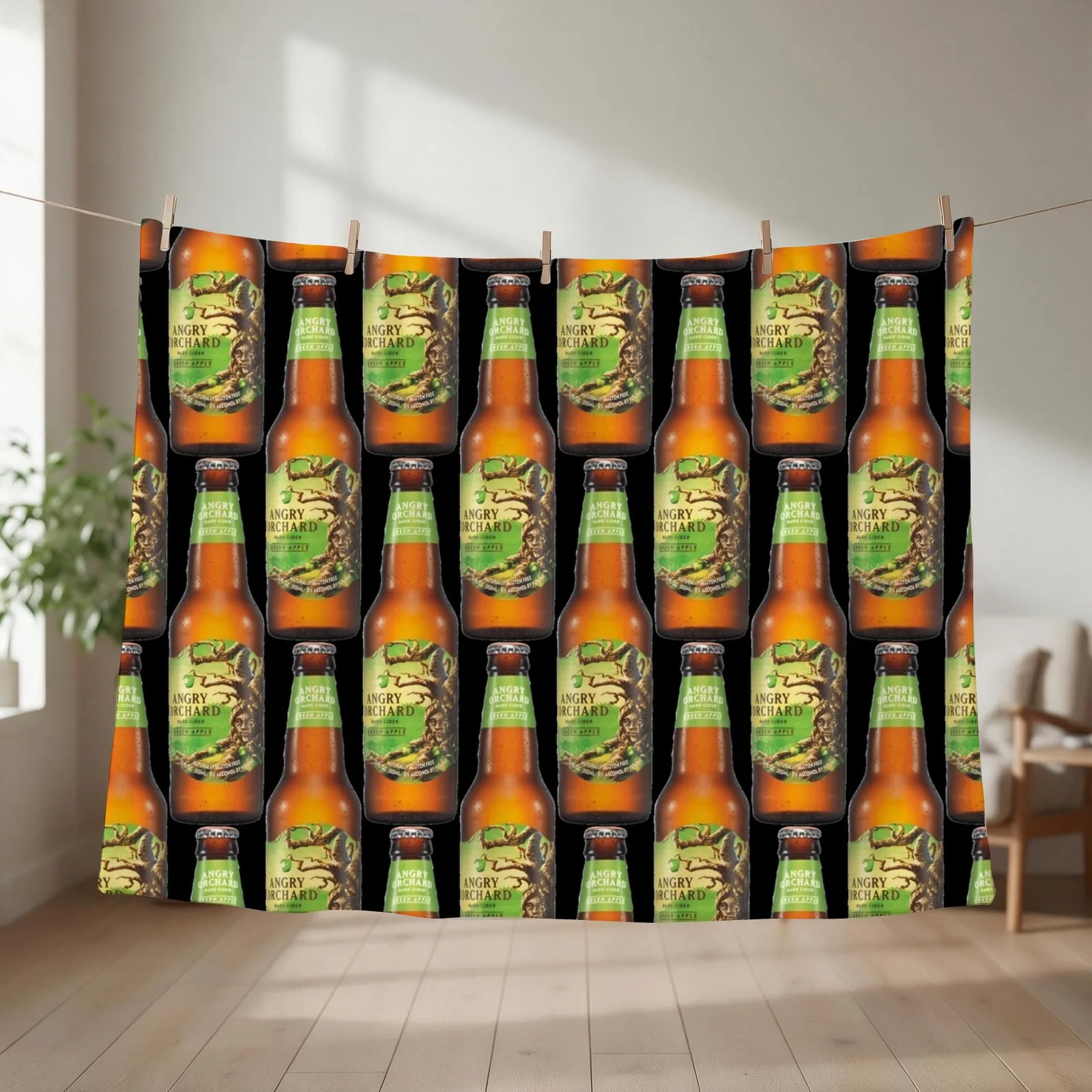 Angry Orchard - Hard Cider Throw Blanket couch cozy soft plush fuzzy picnic outdoor blanket