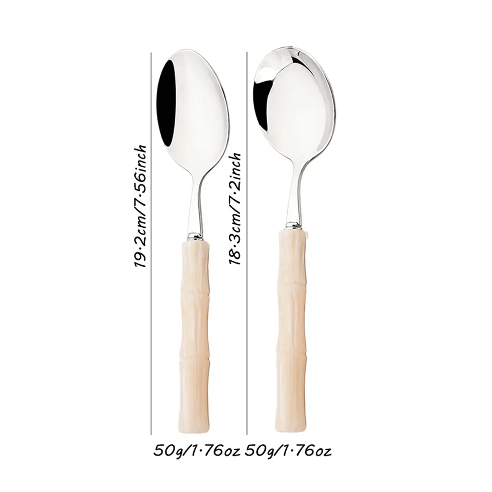 2Pcs Dinner Spoons Set, Food-Grade Stainless Steel Spoon, Durable Metal Table Spoon, Cutlery Soup Spoons Silverware for Home