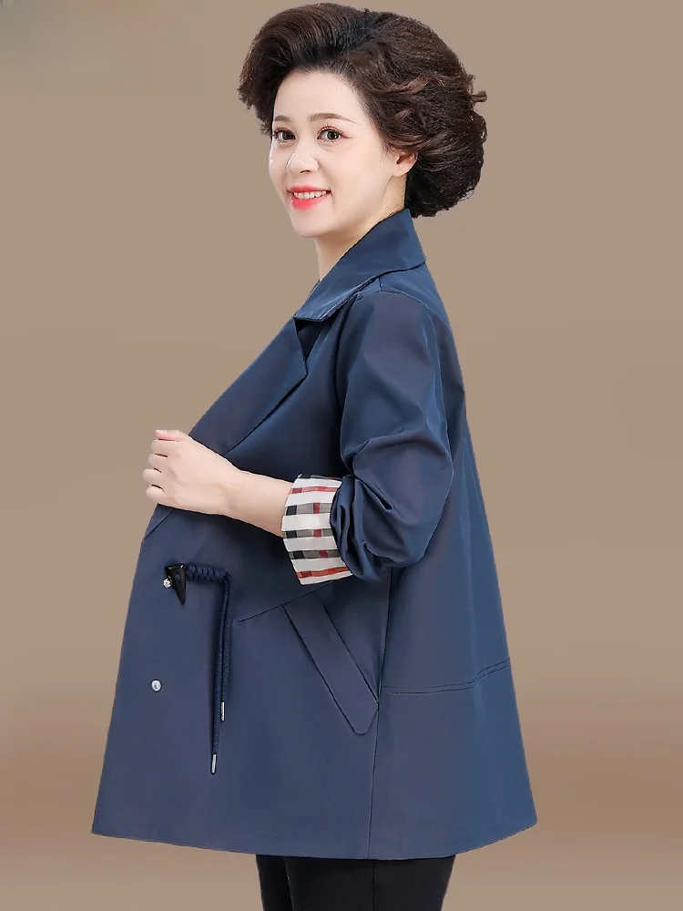 

New Chinese Sle Autumn Outerwear Long Coat Women's Faionable Maturi Windbreaker Spring Autumn Middle-aged And ly