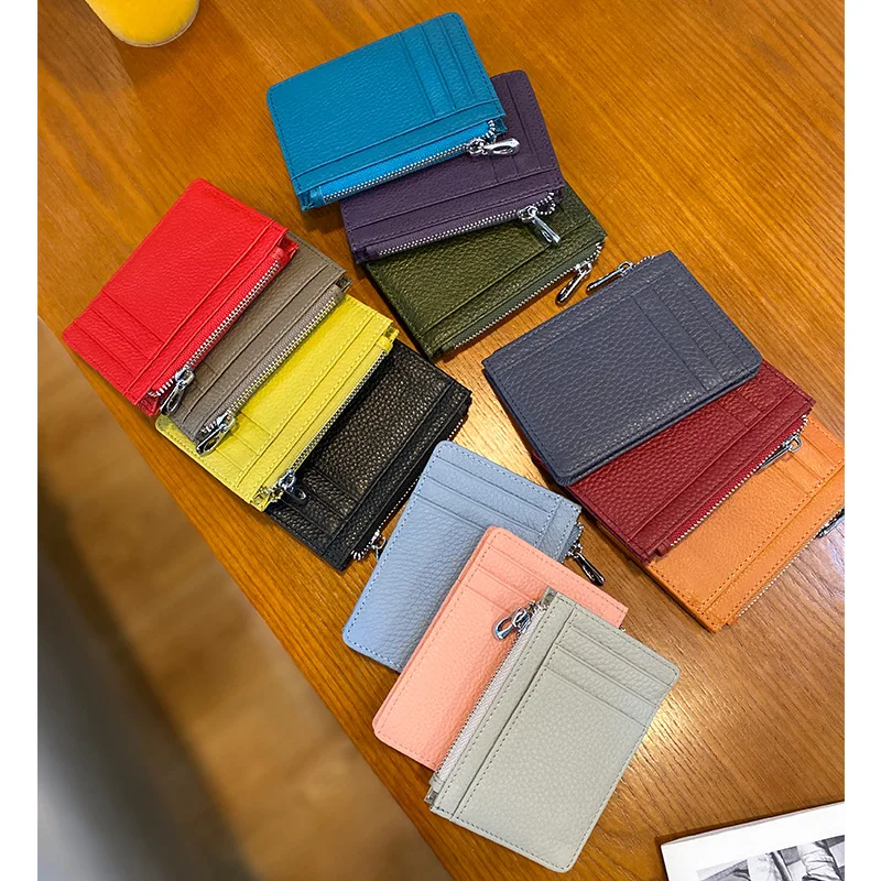 Neue Mode Frauen und Männer Rindsleder kurze Karten halter Geld klammer Geldbörse Vintage Tasche Brieftasche für Frauen und Männer