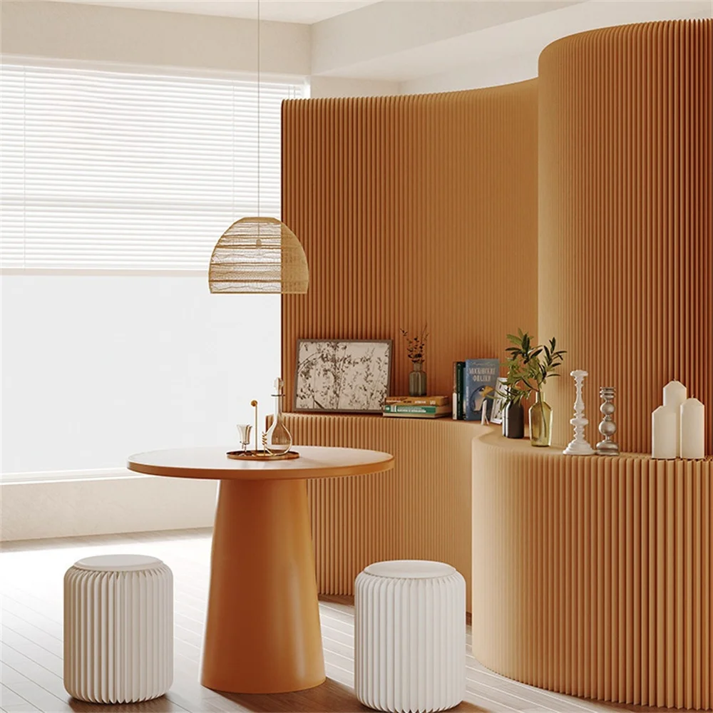 Creative พับหน้าจอสํานักงานมือถือพับพื้นหลัง Commercial นิทรรศการ Partition Modern Art กระดาษหน้าจอ W48CM