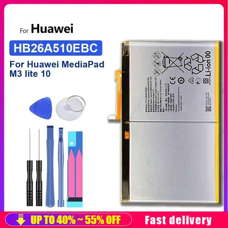 Replacement Battery HB26A510EBC For Huawei MediaPad M3 lite 10 Media Pad M3 lite10 Media Pad M3lite10 Tablet Portable Battery