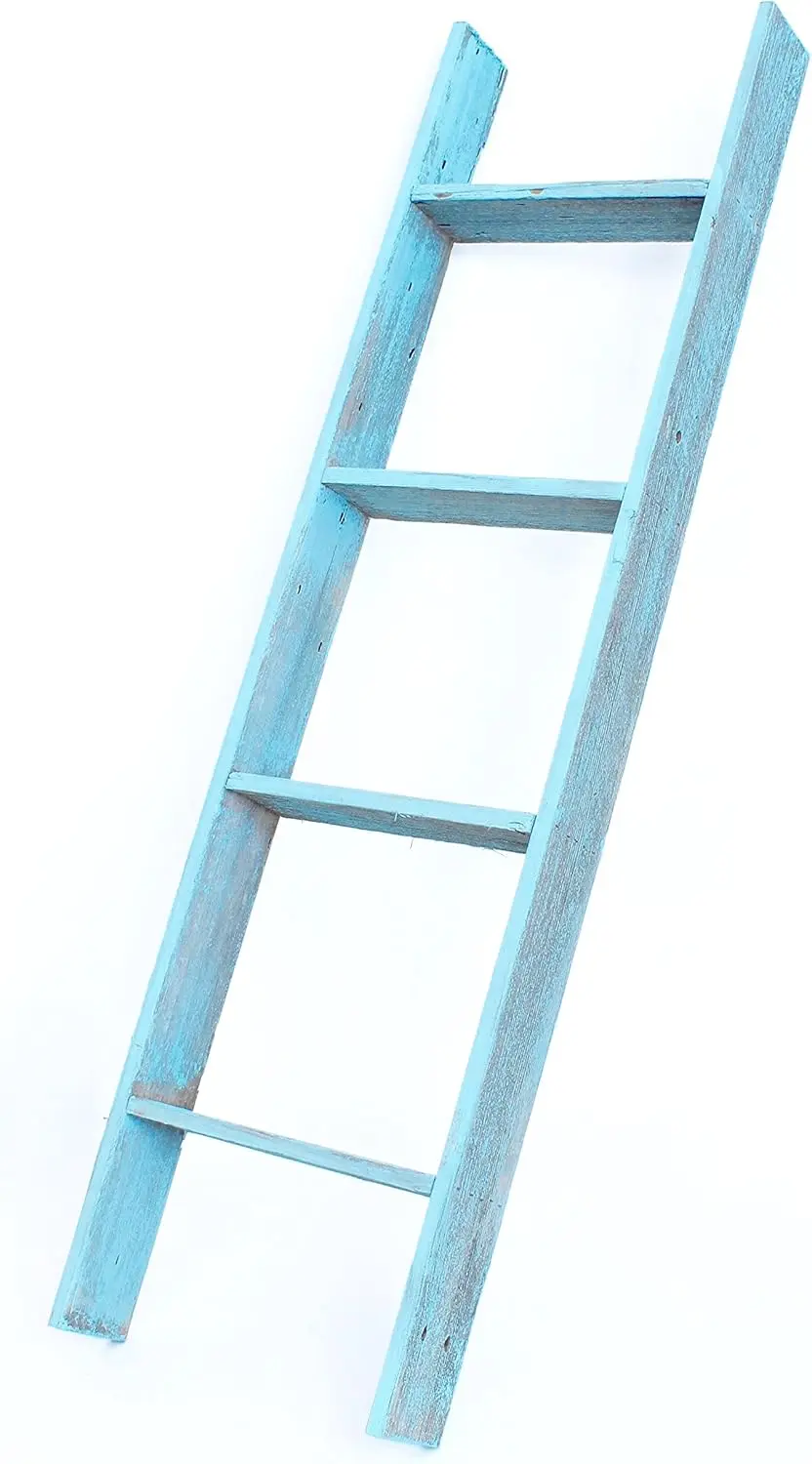 

Blanket Ladder 4 Foot Fully Assembled | 48 Inch Rustic Reclaimed Wood Ladder for Blankets, Quilts, Towels, Throws, Decorative It