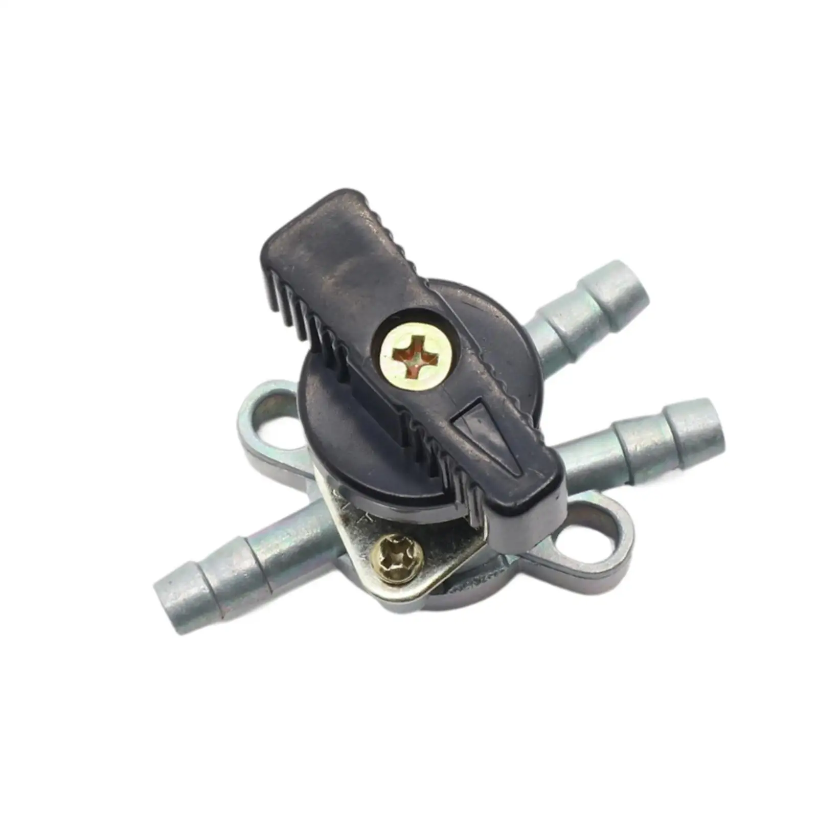 3 Way Fuel Tank Tap Fuel Cock Easy to Install 1 in and 2 Out Solid Oil Switch for Go-karts ATV Off Road Vehicles