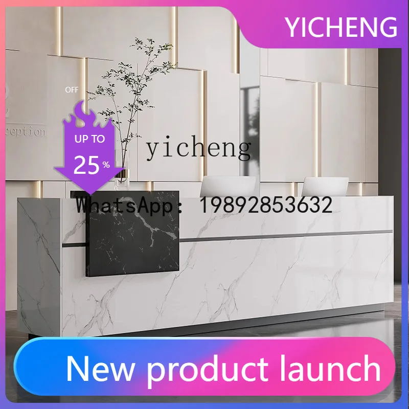 

Reception Desk Reception Commercial Desk Corner Marble Beauty Salon Computer Cashier Consultation