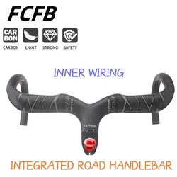 FCFB  Bicycle Handlebar Road Carbon Handlebar 28.6mm Bicycle Handlebar With Stem 400/420/440mm 3K Matt Black Inner wiring bar