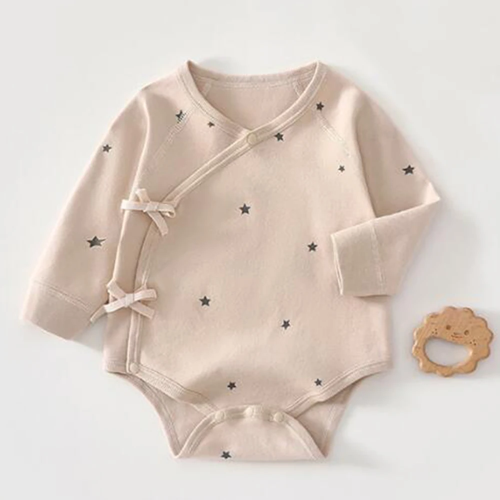 Baby Girl Clothes Newborn Long Sleeve Bodysuits 100% Cotton Star Print Spring Fall Winter Thanksgiving Baby Jumpsuit
