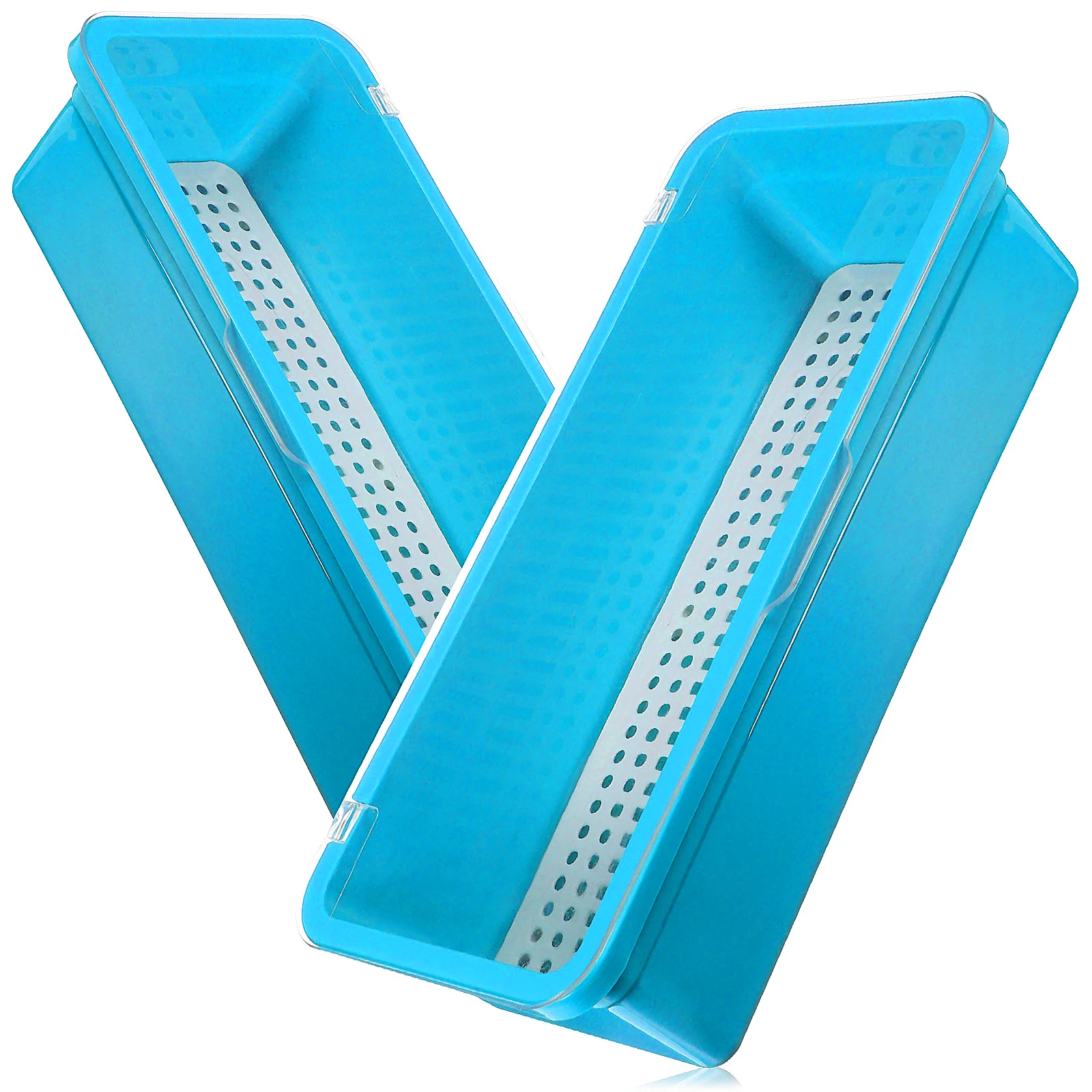 

2 Pcs Chopsticks Storage Box Kitchen Silverware Organizer with Lid Cutlery Tray Drainage Utensil Drawer Organiser