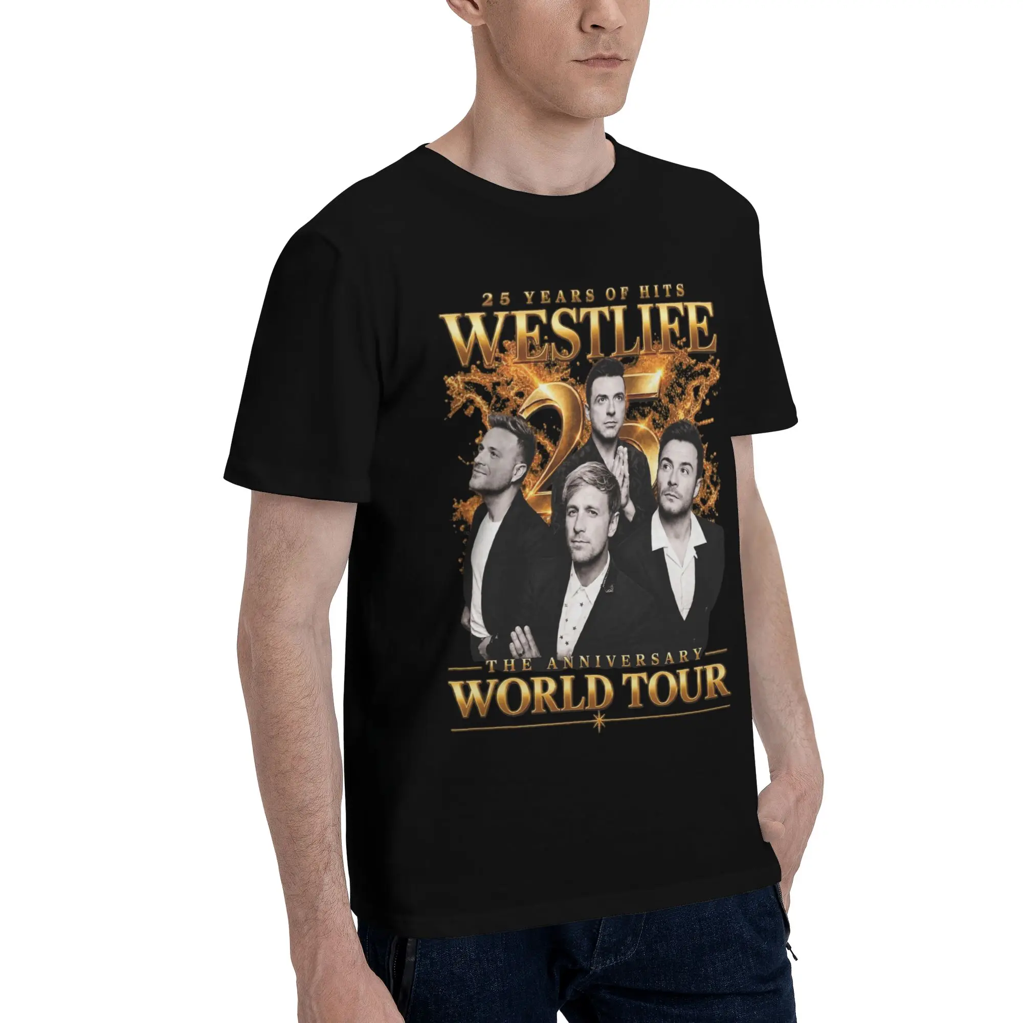 Mens Womens Westlife 25th Anniversary Tour 2026 Shirt 100% Cotton Printed T-Shirt  Clothing Outfits
