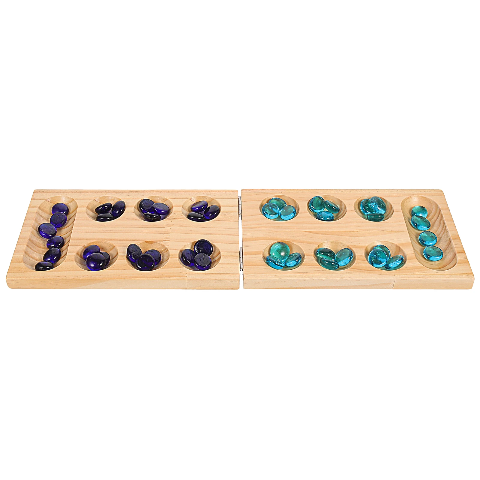 

Foldable Gem Chess Mancala Board Game Wooden Toy Portable Size Beads Family Fun Practical Thinking Puzzle