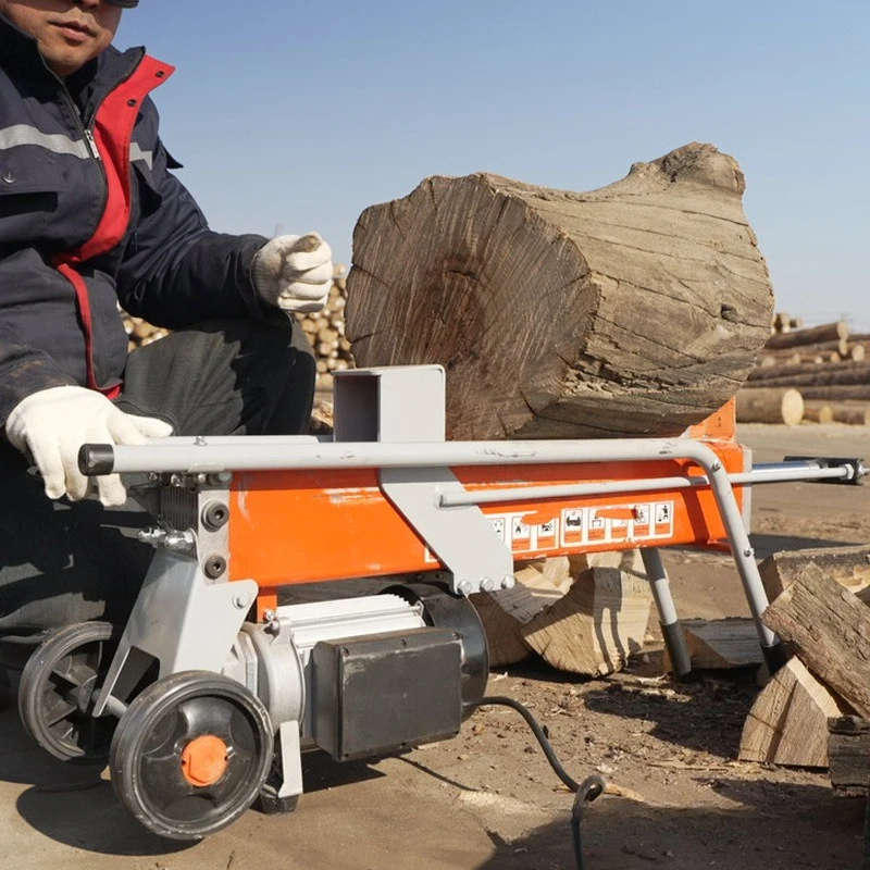 8T small household firewood splitter electric hydraulic wood splitter automatic firewood splitting artifact firewood breaker rur