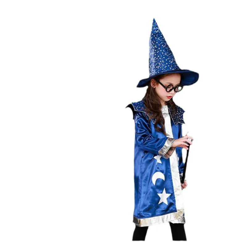 Children's Halloween Costume Witch Clothing Boys Girls Witch Cloak Halloween Dress Clothing Props Performance Clothing