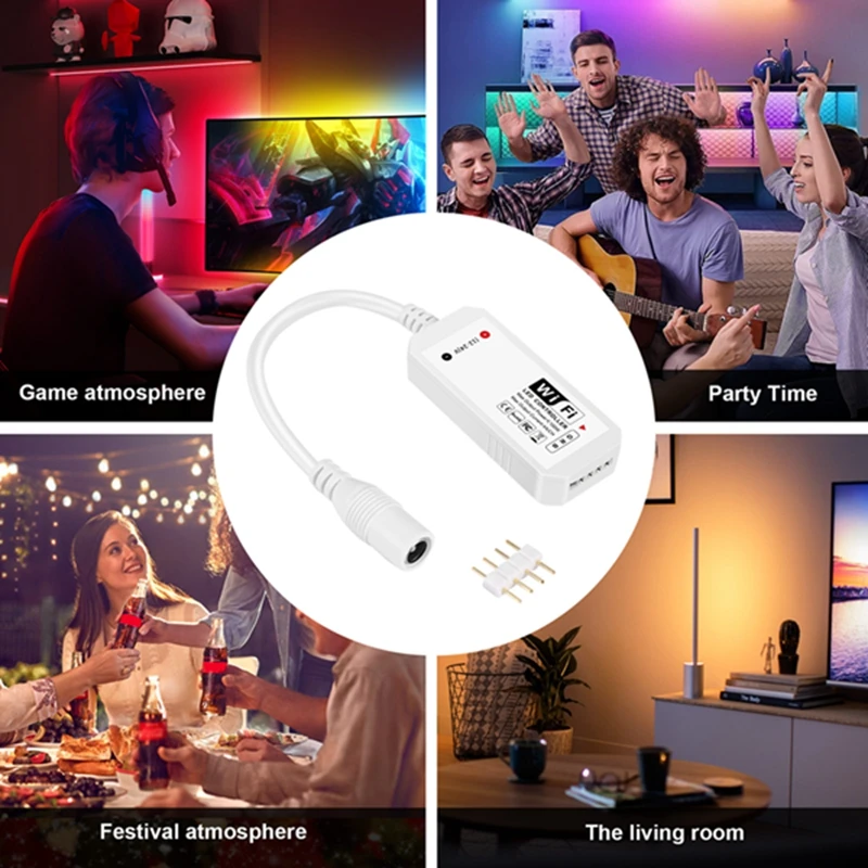 RGB LED Light Strip, Controle de Voz, Trabalhar com Alexa, Google Home, WiFi, Sem Fio, Controle Inteligente, Aplicativo gratuito via iOS, Android