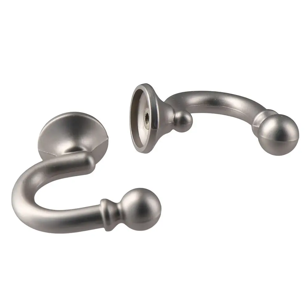 Set of 4  Aluminum Alloy Curtain Tie-Backs Hook,Wall Mounted Drapery Tassel Holders,  Window Drapery Holdback Wall