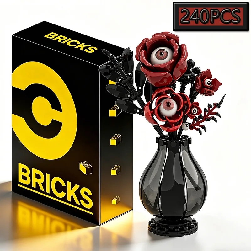 

MOC 240PCS Creative Gothic Eye Flower Model Building Blocks Terrifying Flower Children's Puzzle Toys Birthday Gift Ornament