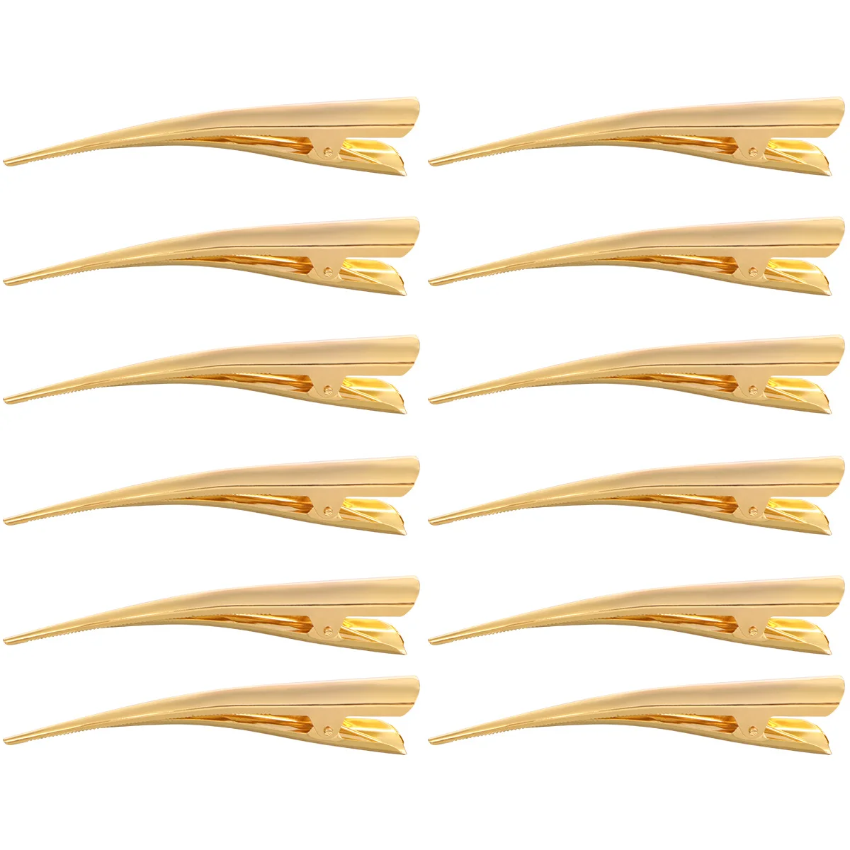 

12 шт., металлические заколки для волос с зубцами, большие нескользящие заколки для салона, нержавеющие зажимы для позиционирования для укладки, профессионального использования