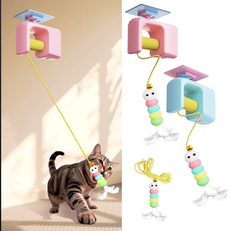 

Interactive Cat Toy Kitten Chasing Game Rechargeable Kitten Chasing Game For Door Frame Training Exercise Hunting Simulation