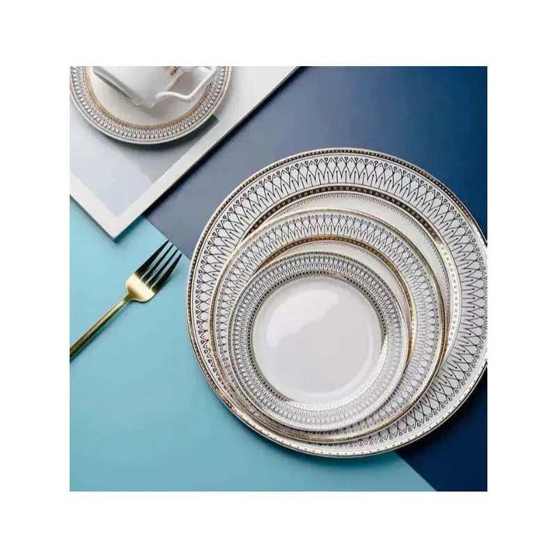 Nordic Luxury Dinner Plates Set, Rice Bowl, Soup Plate, Serving Cake Dessert Plate, Decorative Dinnerware for Wedding Party