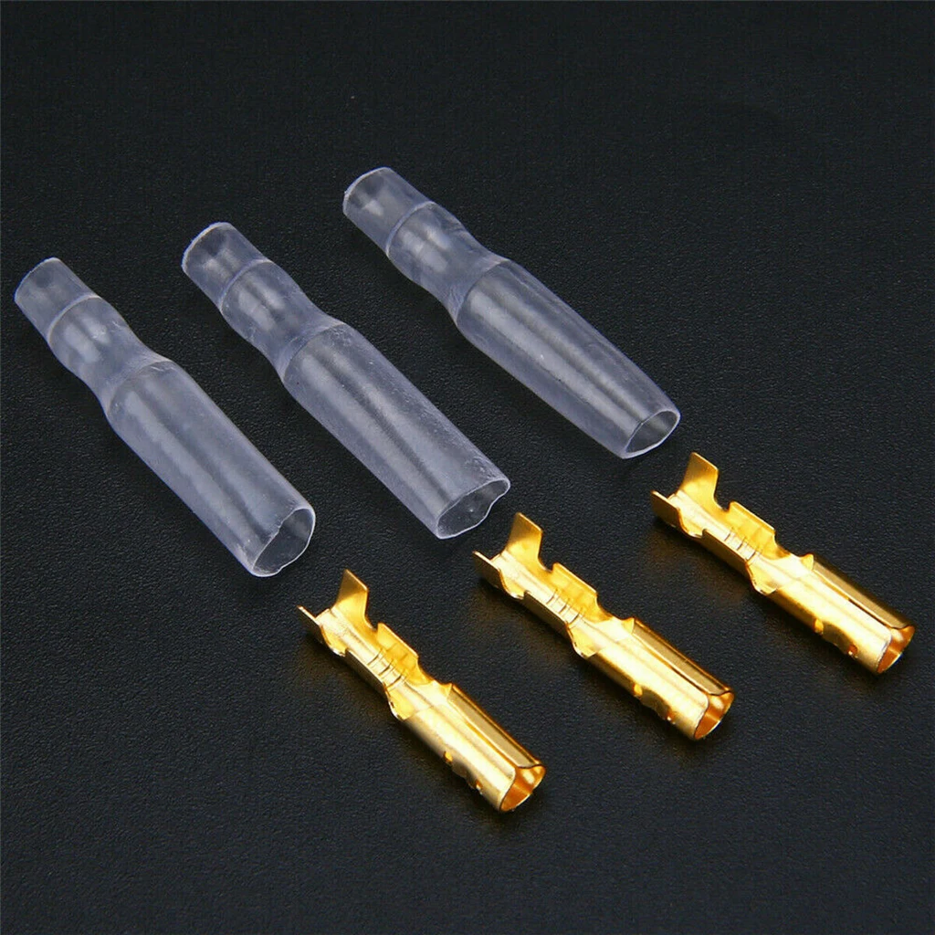 

200pc 4.0 Terminal Car Electrical Wires Connector Diameter 4 Mm Pins Gold