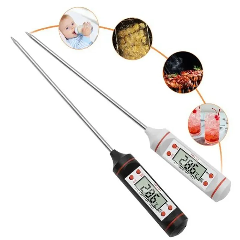 TP101 Electronic Food Thermometer Kitchen Oil Thermometer Electron Probe Liquid BBQ Baking Digital Display Temperature Pen Meter