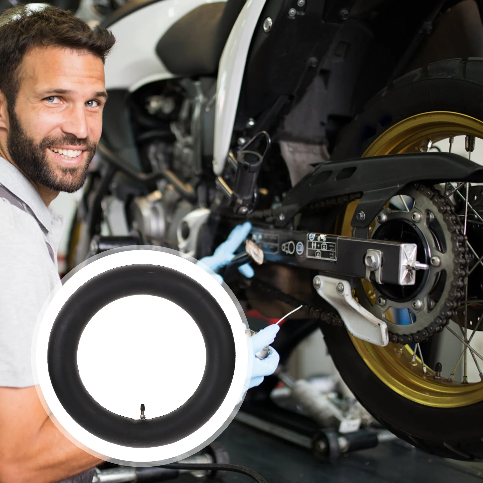 

Reliable Rubber Inner Tube 3.00- Dirt Bike 80/100-12 Off Road Motorcycle Tire Replacement Accessory