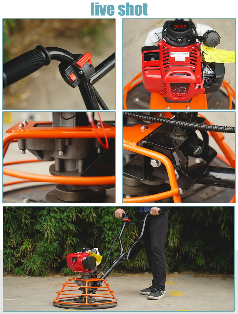 New Style 500mm Household Mini Petrol Engine Concrete Finish Power Trowel Machine