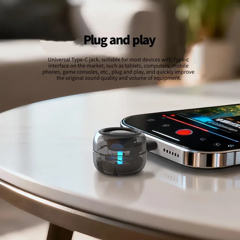 Newest Mini Type C Straight Insert Speakers Portable Cell Phone Speaker for Small Subwoofer Music Box Wireless Soundbar