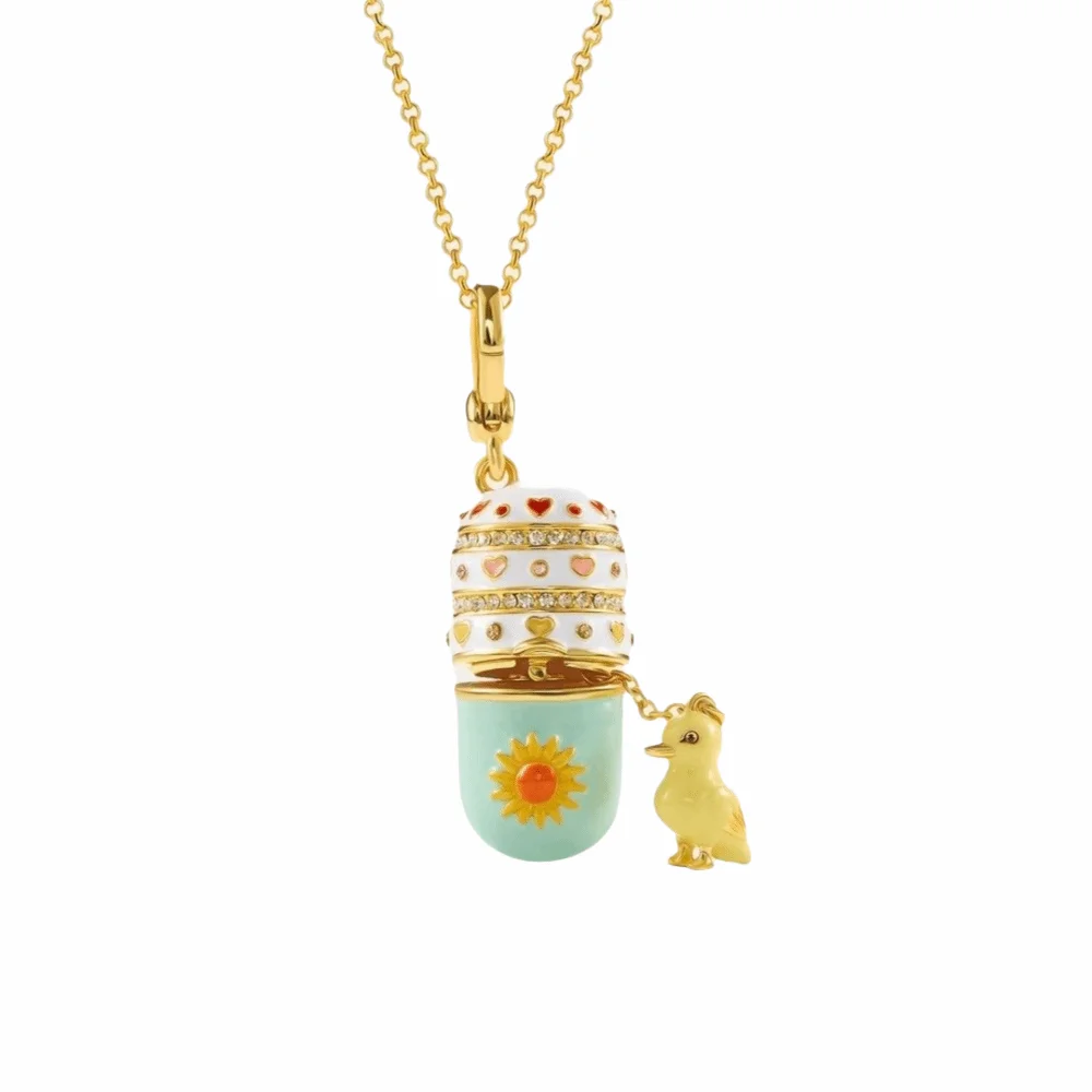 Fashion Alloy Animal Opening Pendant Easter Egg Cute Animal Opening and Closing Fashion Women