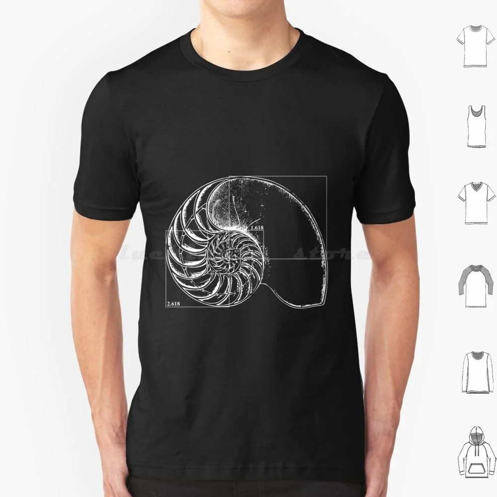 Fibonacci On A Nautilus Shell T Shirt Men Women Kids 6Xl Fibonacci On A Nautilus Shell Shell Nautilus Spiral Math Fibonacci