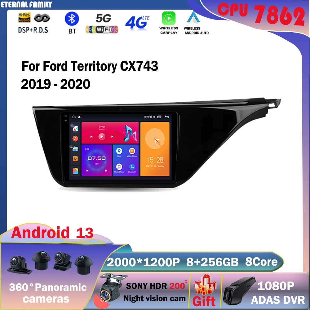 

Car Radio Android 13 For Ford Territory CX743 2019 - 2020 GPS Carplay Multimedia Player Navigation Stereo Audio DSP Head Unit BT