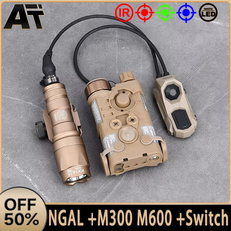 

Tactical NGAL Red Dot Green Blue IR Strobe Indicator Surefir M300A M600C LED Flashlight With AXON Switch Hunting Airsoft Laser