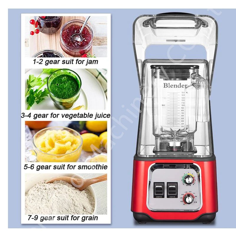 Professional Soundproof Smoothie Blender Heavy duty Shark Mixer Ice crusher Blender for sale