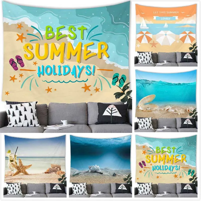 

Summer Beach Tapestry Wall Hanging Summer Beach Starfish Decor Tapestry Wall Hanging Room Home Decoration Background Wall Decor