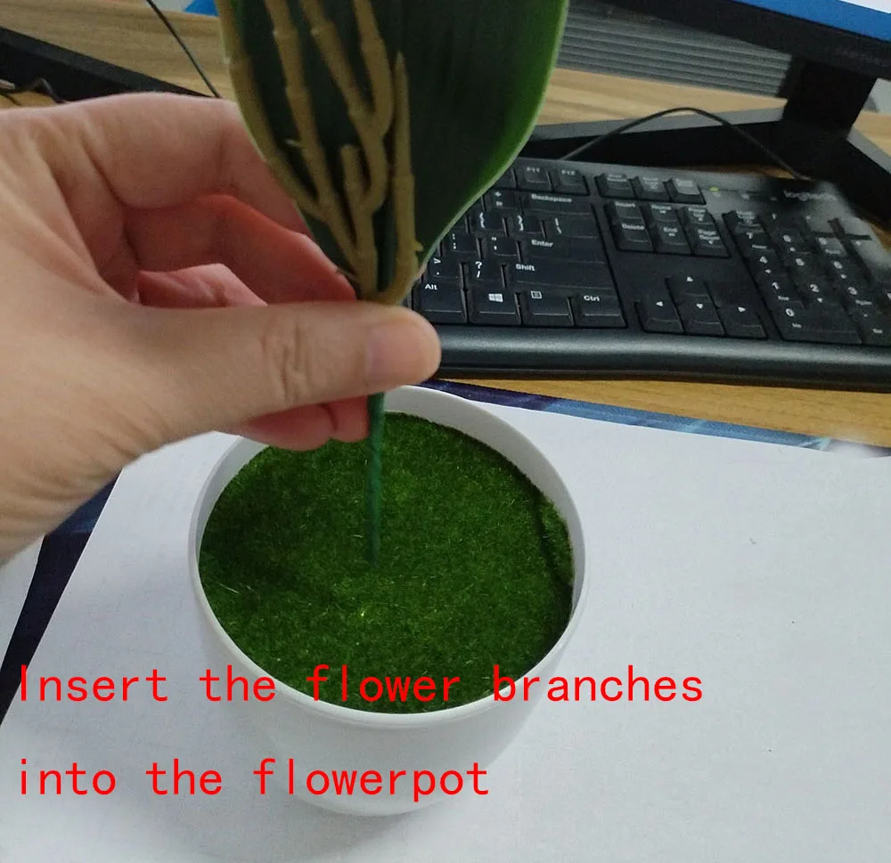 Bonsai Simulierte Schmetterling Orchidee Künstliche Topfpflanze Schreibtisch Esstisch Home Office Vase Hochzeit Hause Raum Dekoration Geschenk – Detail 3