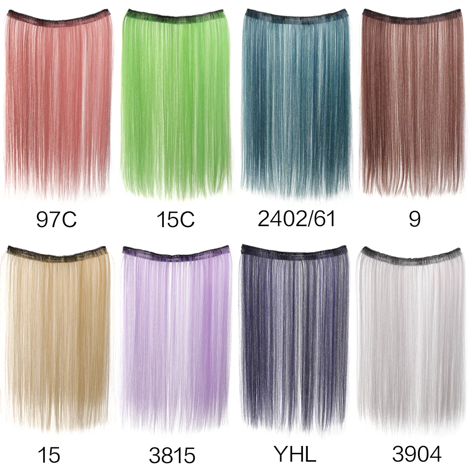 Extensiones de clip rectas sintéticas de 20 pulgadas para mujer, colores vibrantes, fibra sintética, fáciles de usar 6