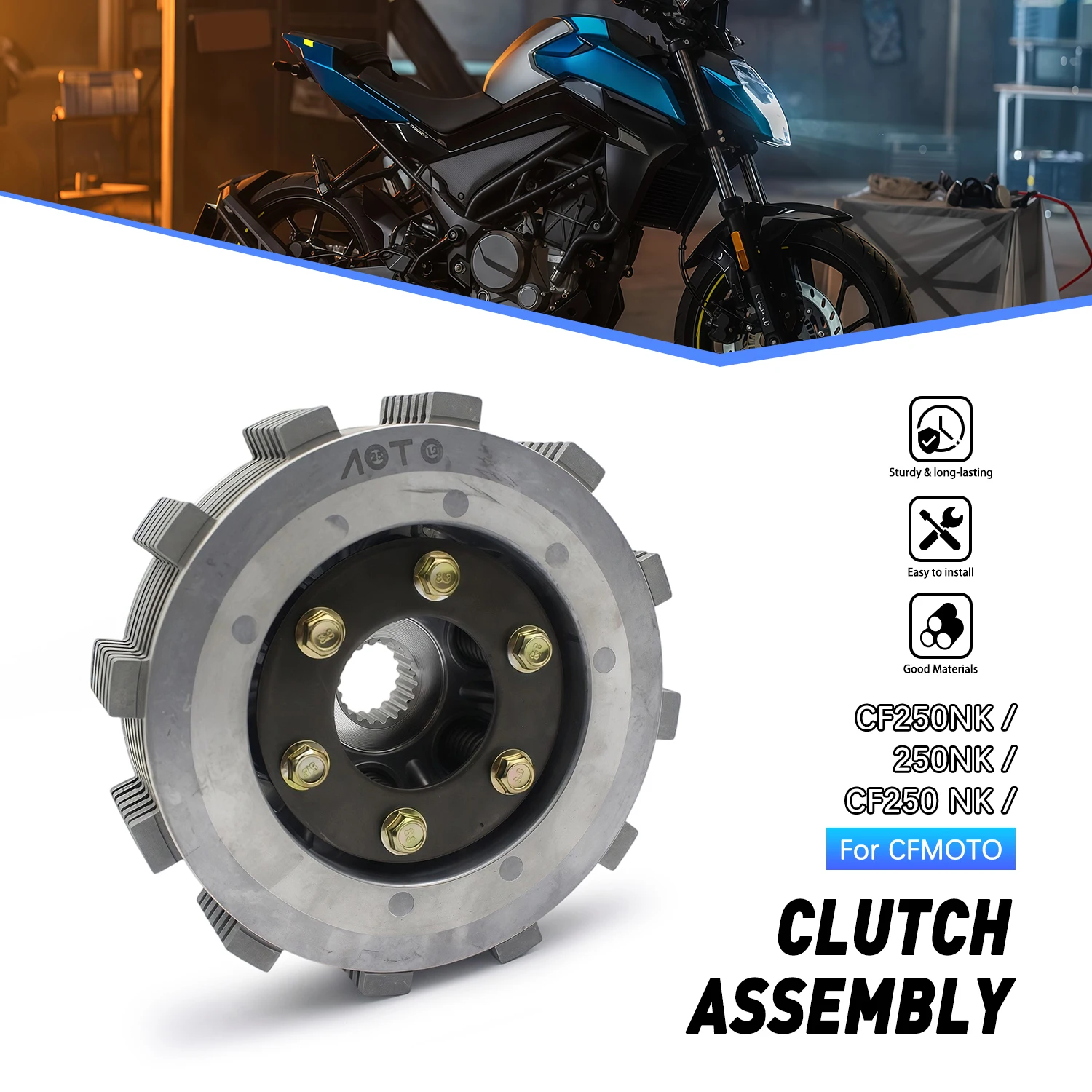 

Motorcycle Accessories Clutch Assembly Disc Plates Set For CFMOTO CF250NK CF 250NK CF250 NK Sheet Kit Steel Plate