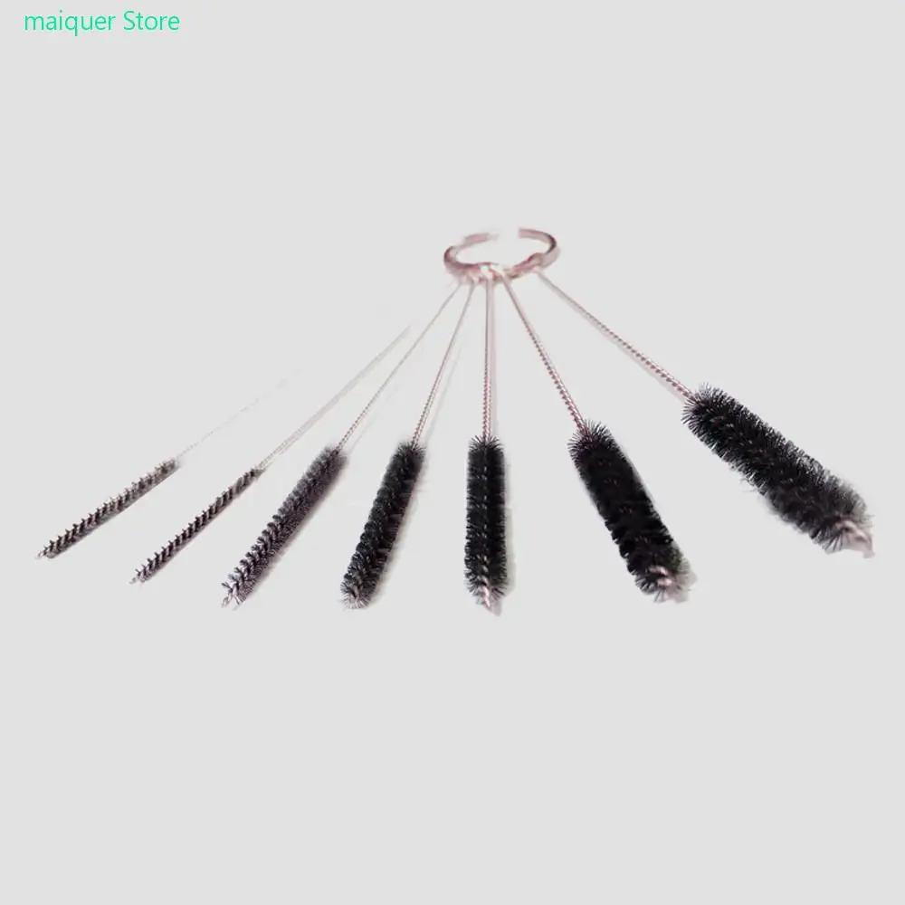 7PC nylon Brush Multi-Functional Tools Brush Spray Brush cleaning Drink Straws Sewing Machines Paint Spray Guns Cleaning Brush