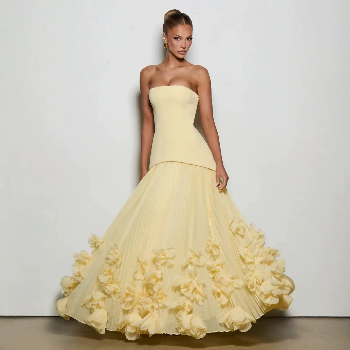 3D Flower Women Elegant Off Shoulder Evening Dress Formal Prom Party Gown Cocktail Wedding Guest Celebration вечернее платье