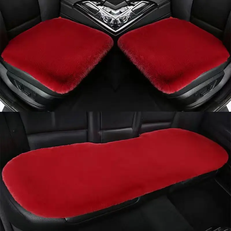 

Car Seat Cushion Winter Plush Rabbit Fur For Nissan Titan Altima murano Juke Kicks Leaf Versa Rogue Winter Warmth Thick Wool