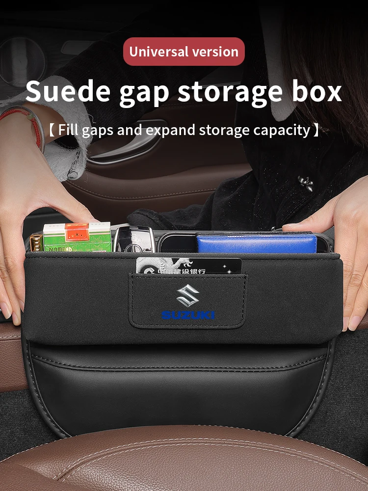 

For Suzuki Vitara Grand Vitara IGNIS Jimny S-Cross Swift Samurai Alto Baleno SX4 Fronx Swace Car Suede Seat Crevice Storage Case