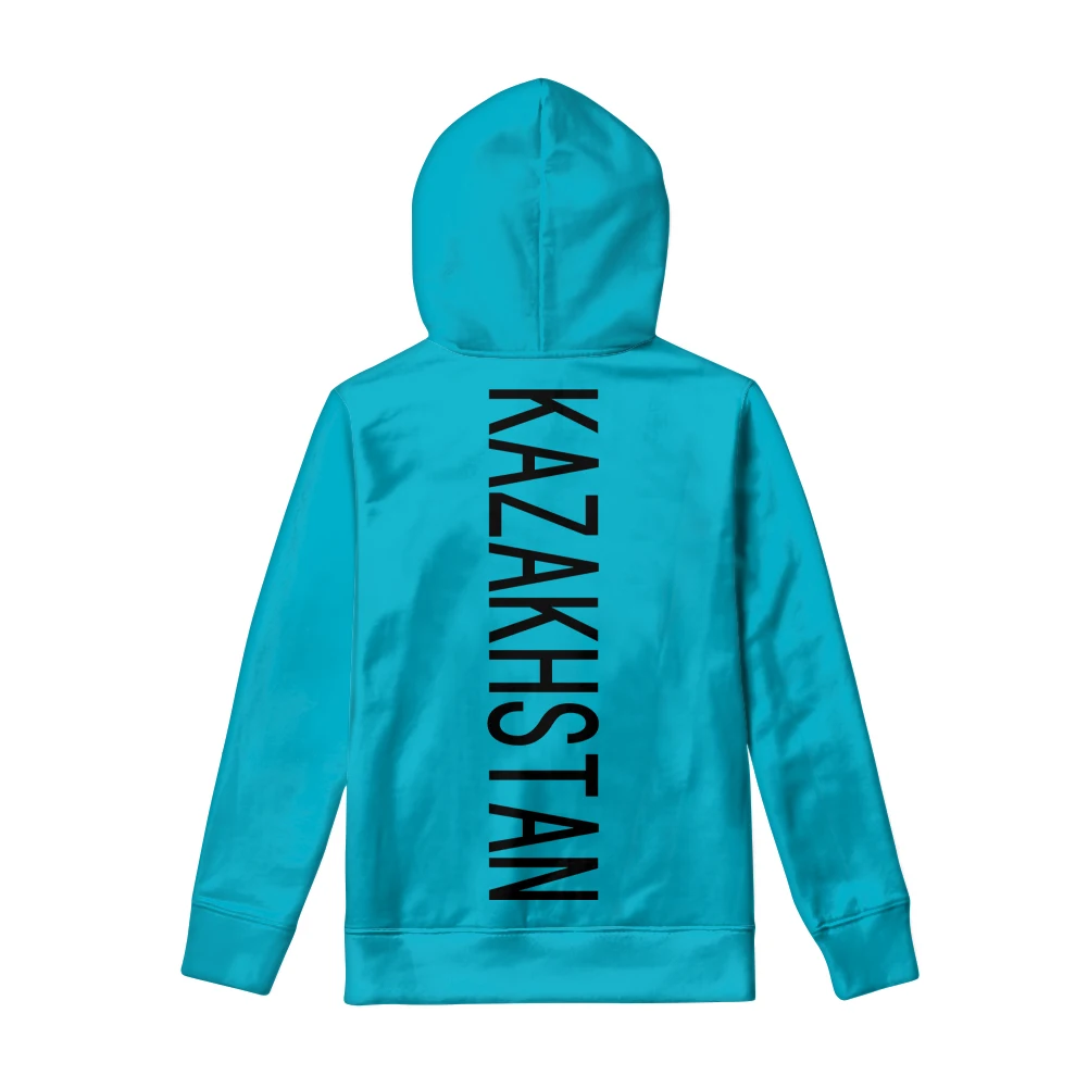 Kazakhstan Zipper Hoodie Custom Made Name Number Sweatshirt Nation Flag Kz Russian Kazakh Country College Print Photo Clothes