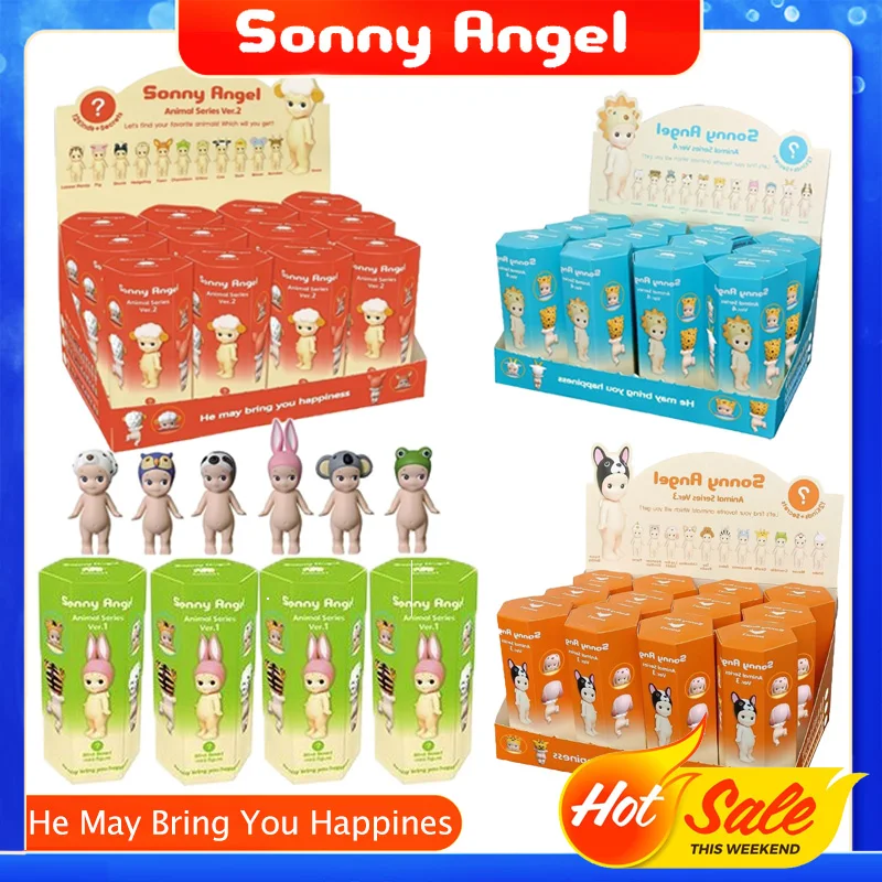 Sonny Angel Hippers Mystery Box Blind Box Standing Down Angel Series Anime Figures Toys Cute Cartoon Surprise Box Guess