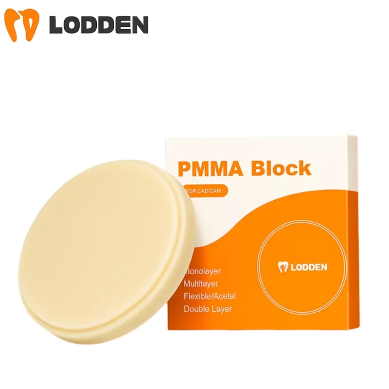 

LODDEN 98 мм многослойные материалы из ПММА, полимерный диск для стоматологической лаборатории CAM/CAD, открытая фрезерная система, пустой материал из ПММА для протезов