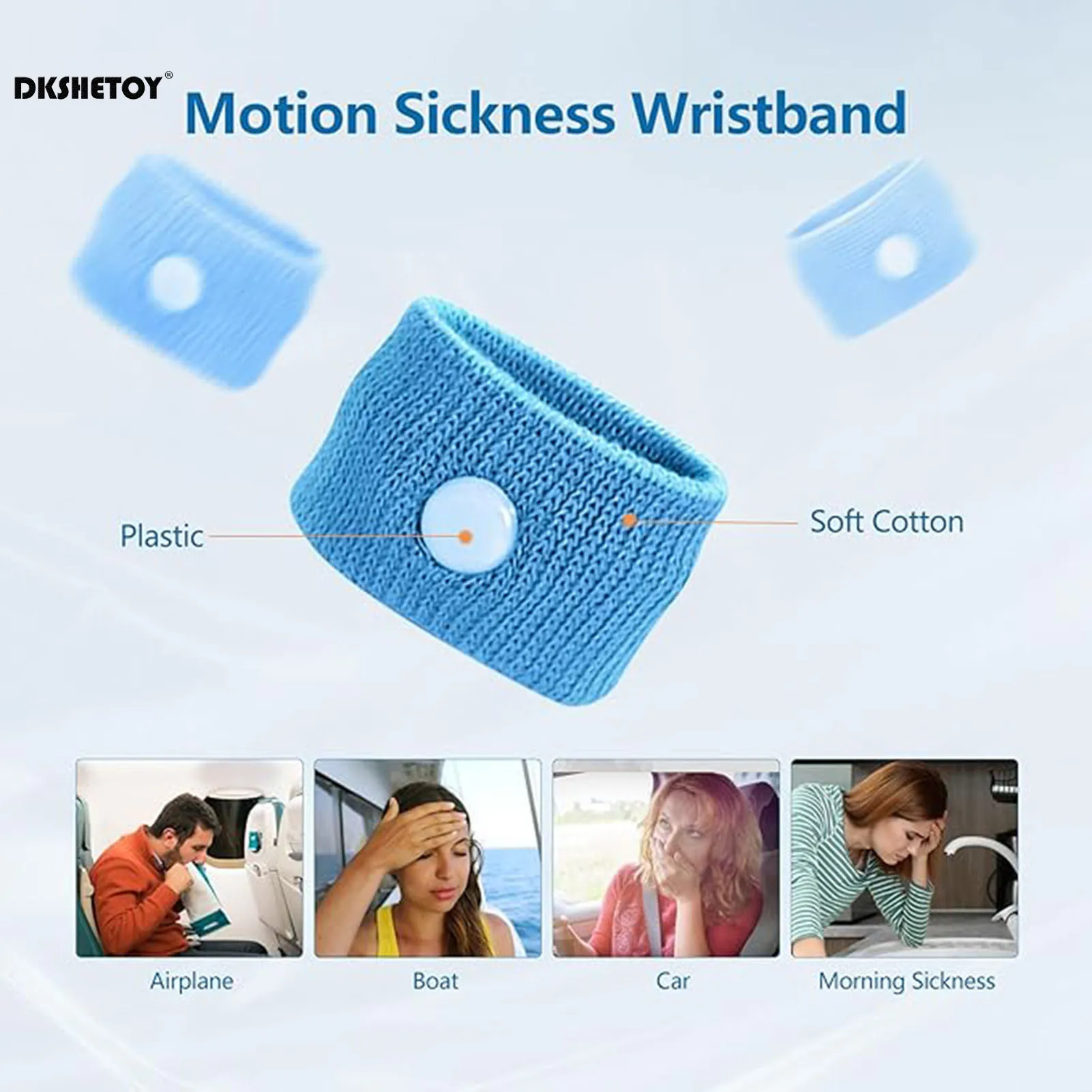 Travel Motion Sickness Wristband Braces Chinese Medicine Physiotherapy Nausea Relief Dizziness Vomiting Car Boat Flying Sickness