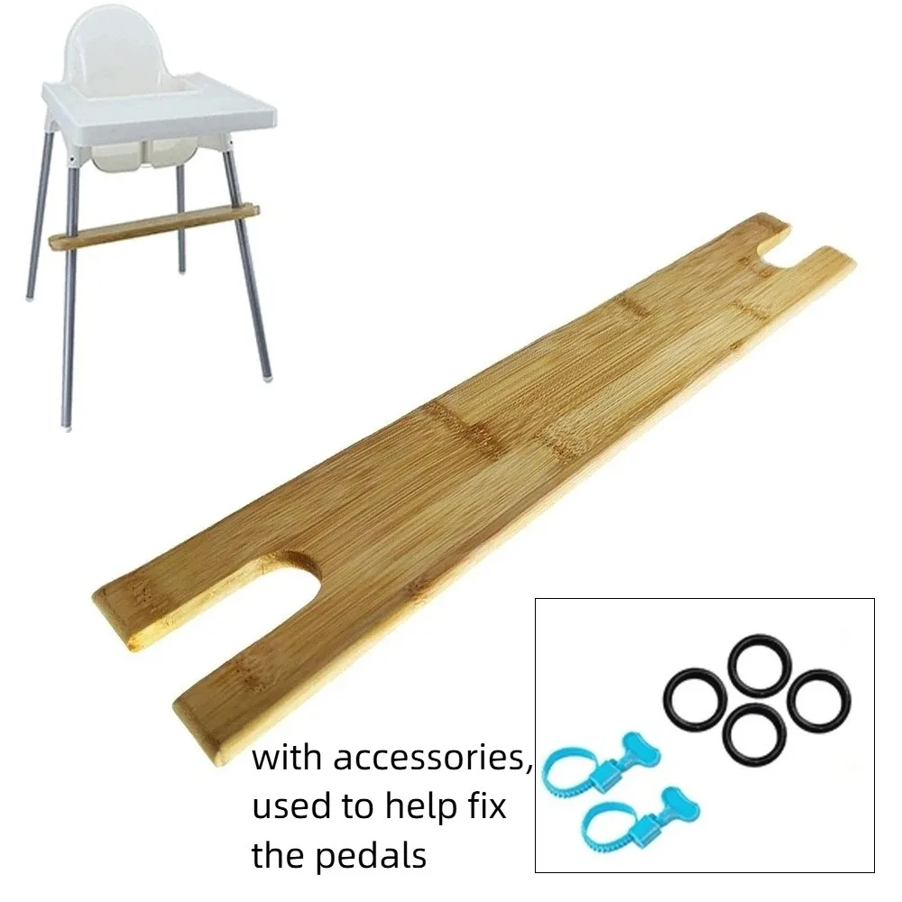 Adjustable Height High Chair Footrest Non-Slip Natural Bamboo Toddler Dining Chair Pedal Durable Stable