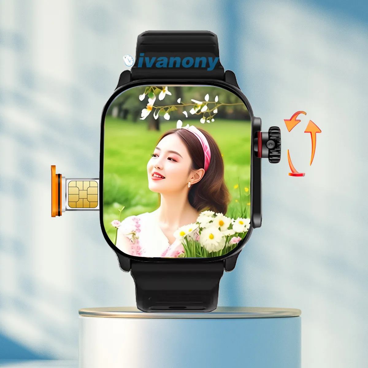 Smartwatch S9 Ultra 4G SIM Card WIFI GPS 180° Rotary Camera Video Call Google Play Store Download Android Smart Whatsapp Watch