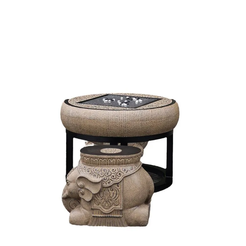 Factory Direct 2026 Outdoor Courtyard Garden Faux Stone Table and Chair Set, Outdoor Villa Yard Open-Air Balcony Coffee Table
