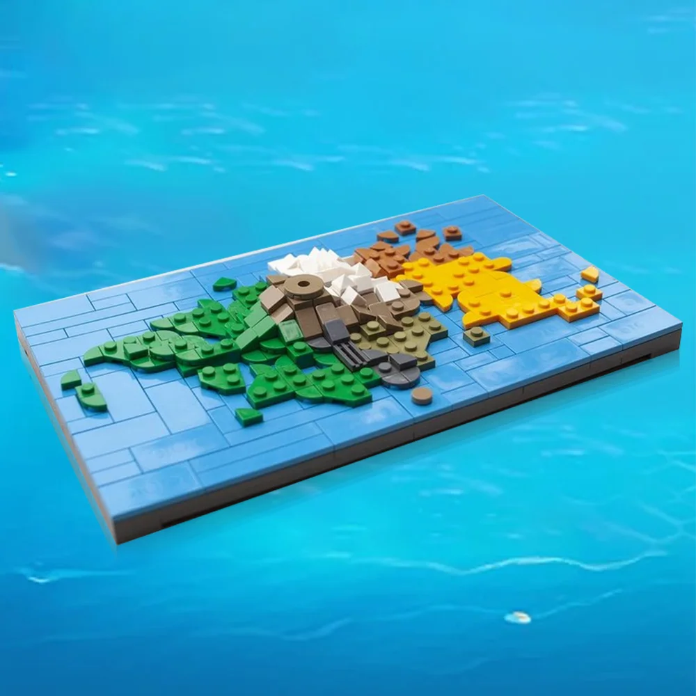 MOC 3D 地図の島マタヌイ島ビルディングブロックモデル立体地理地図レンガ diy 組み立ておもちゃ子供のギフト